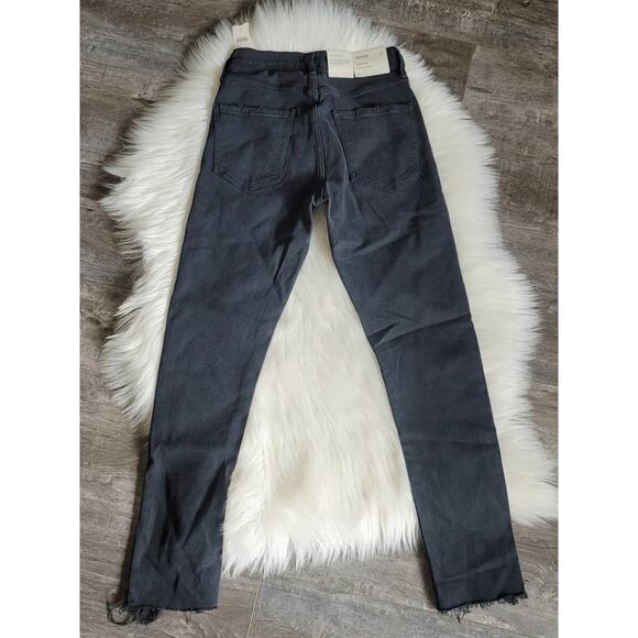 NWT Agolde Toni High-Rise Black Straight Jeans - 24 Waist - Picture 3 of 7